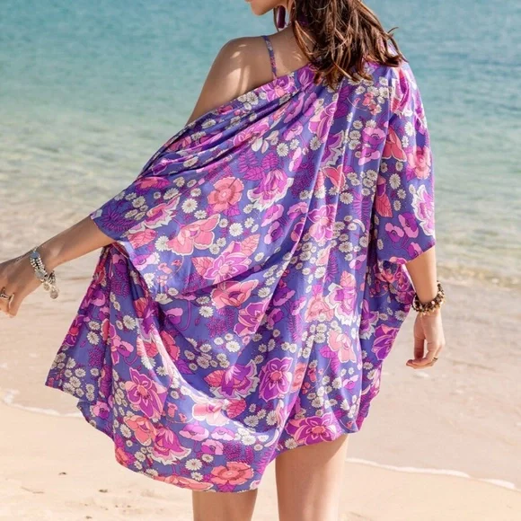 Boho Floral Print Shorts Cover up Set - Picture 5 of 5